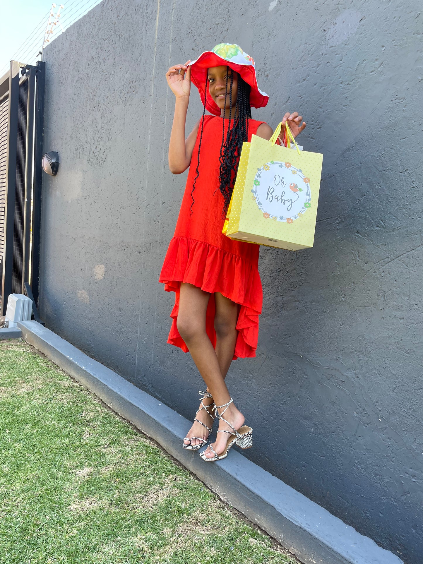 High low orange dress